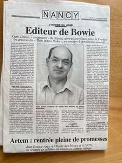 Article de presse Nancy — Éditeur de Bowie